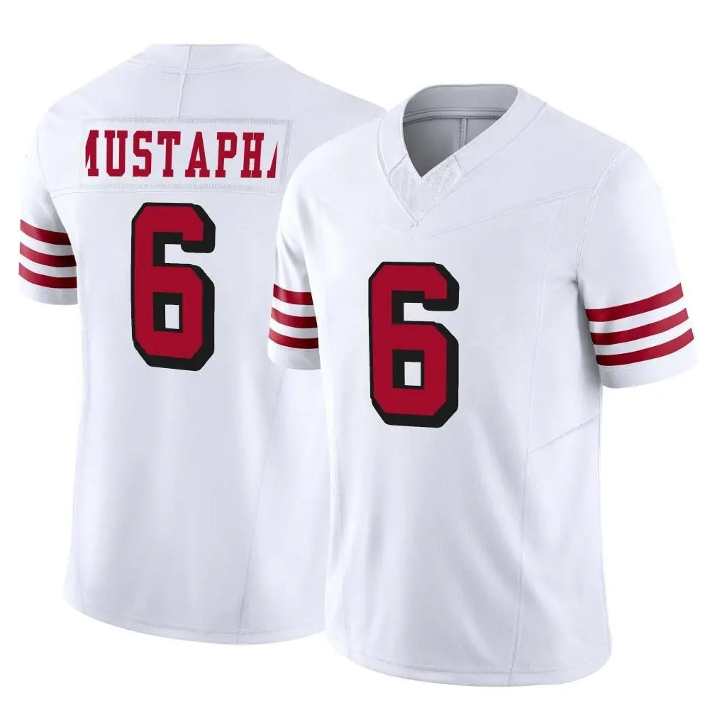 PETTCS SF.49ers #6 Malik Mustapha Player White Limited Alternate Vapor F.U.S.E. Home Game Stitched Jerseys