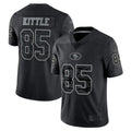 PETTCS SF.49ers #85 George Kittle Player Black RFLCTV Limited Stitched Jerseys