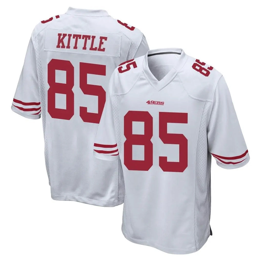 PETTCS SF.49ers #85 George Kittle Player White Home Game Stitched Jerseys