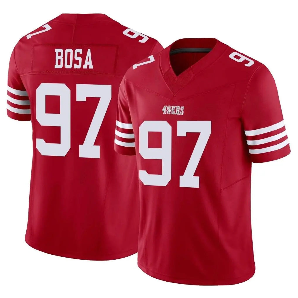 PETTCS SF.49ers #97 Nick Bosa Player Red Limited Vapor F.U.S.E. Home Game Stitched Jerseys