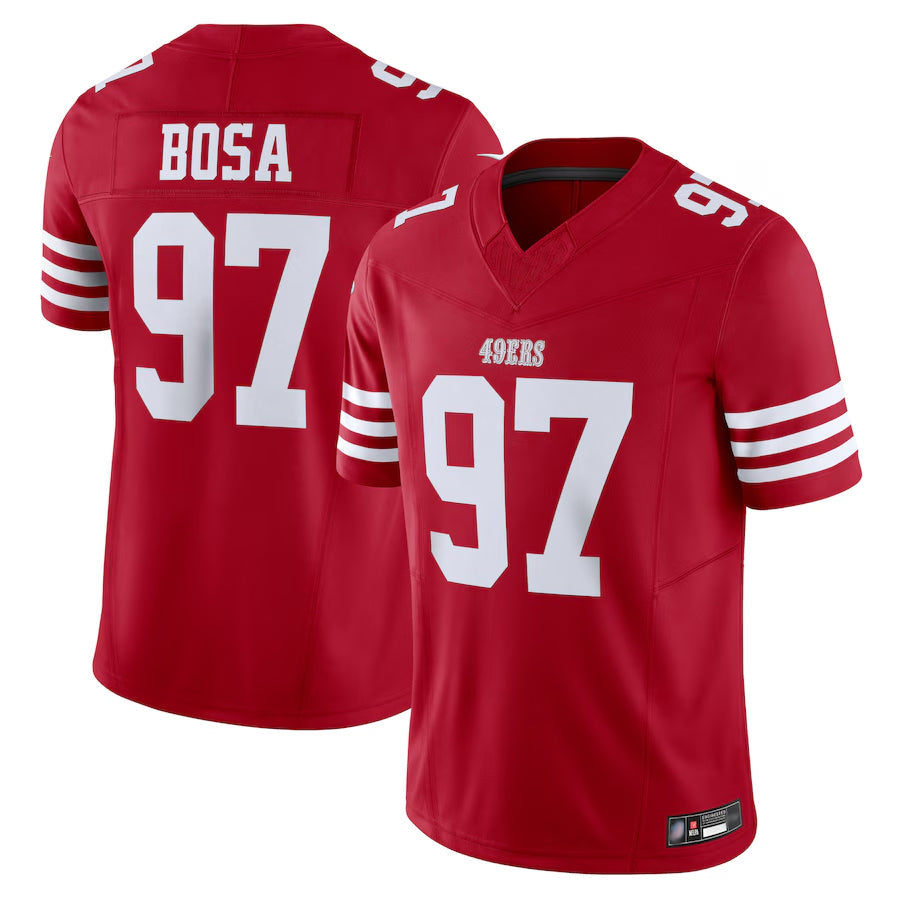 PETTCS SF.49ers #97 Nick Bosa Player Scarlet Vapor F.U.S.E. Limited Stitched Jerseys