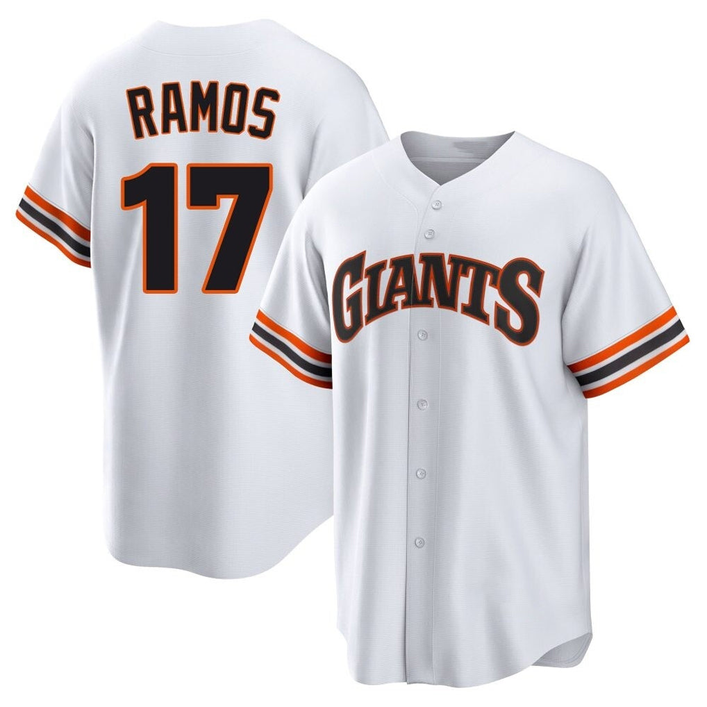PETTCS SF.Giants #17 Heliot Ramos Player White Home Game Stitched Jerseys