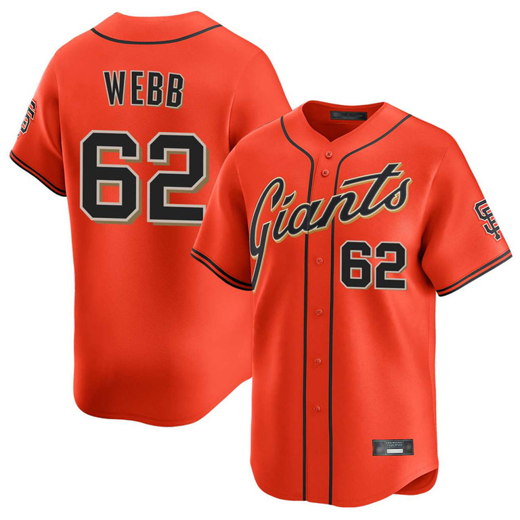 PETTCS SF.Giants #62 Logan Webb Player Orange Home Limited Stitched Jerseys