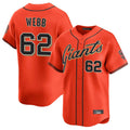 PETTCS SF.Giants #62 Logan Webb Player Orange Home Limited Stitched Jerseys