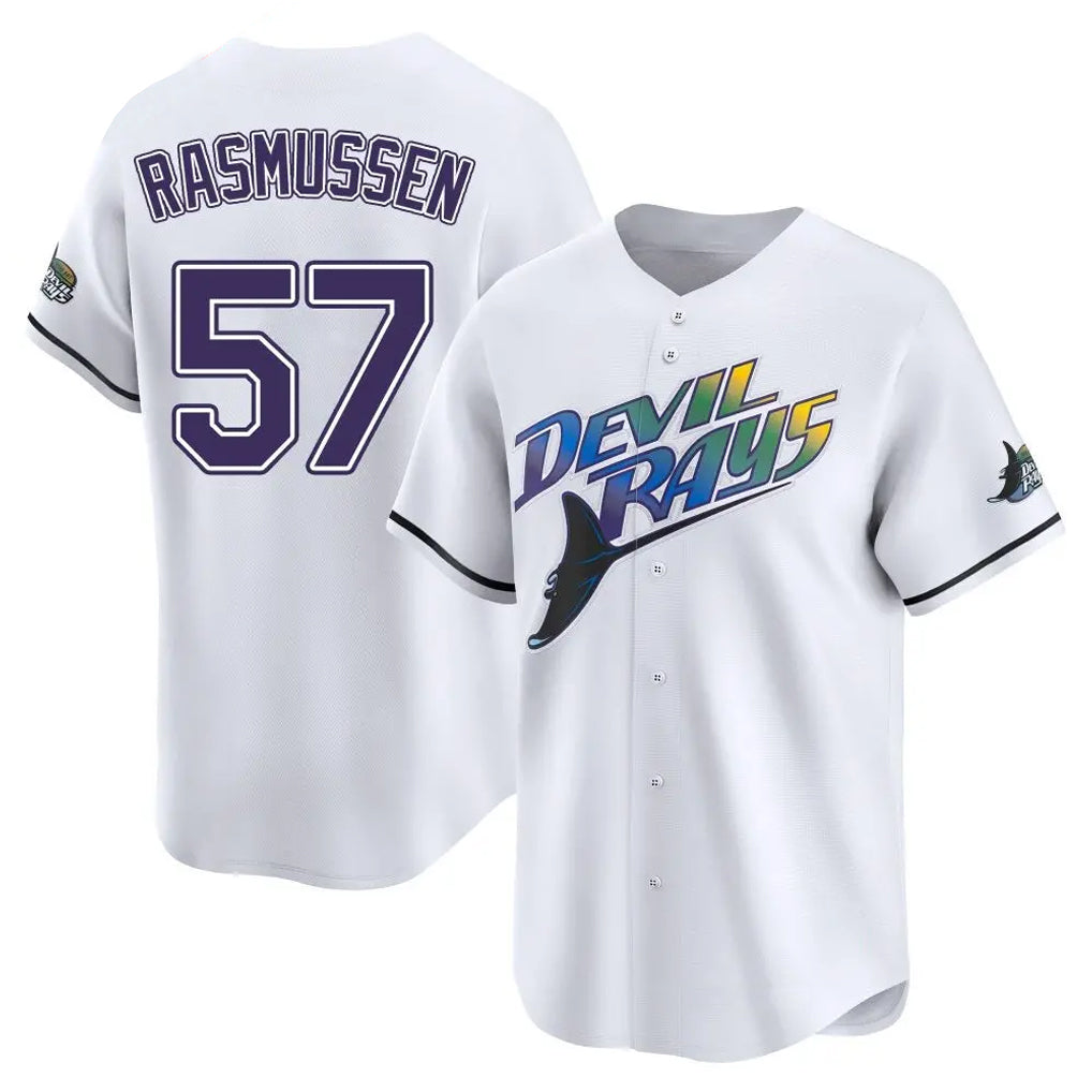 PETTCS TB.Rays #57 Drew Rasmussen Player White City Connect Home Stitched Jerseys