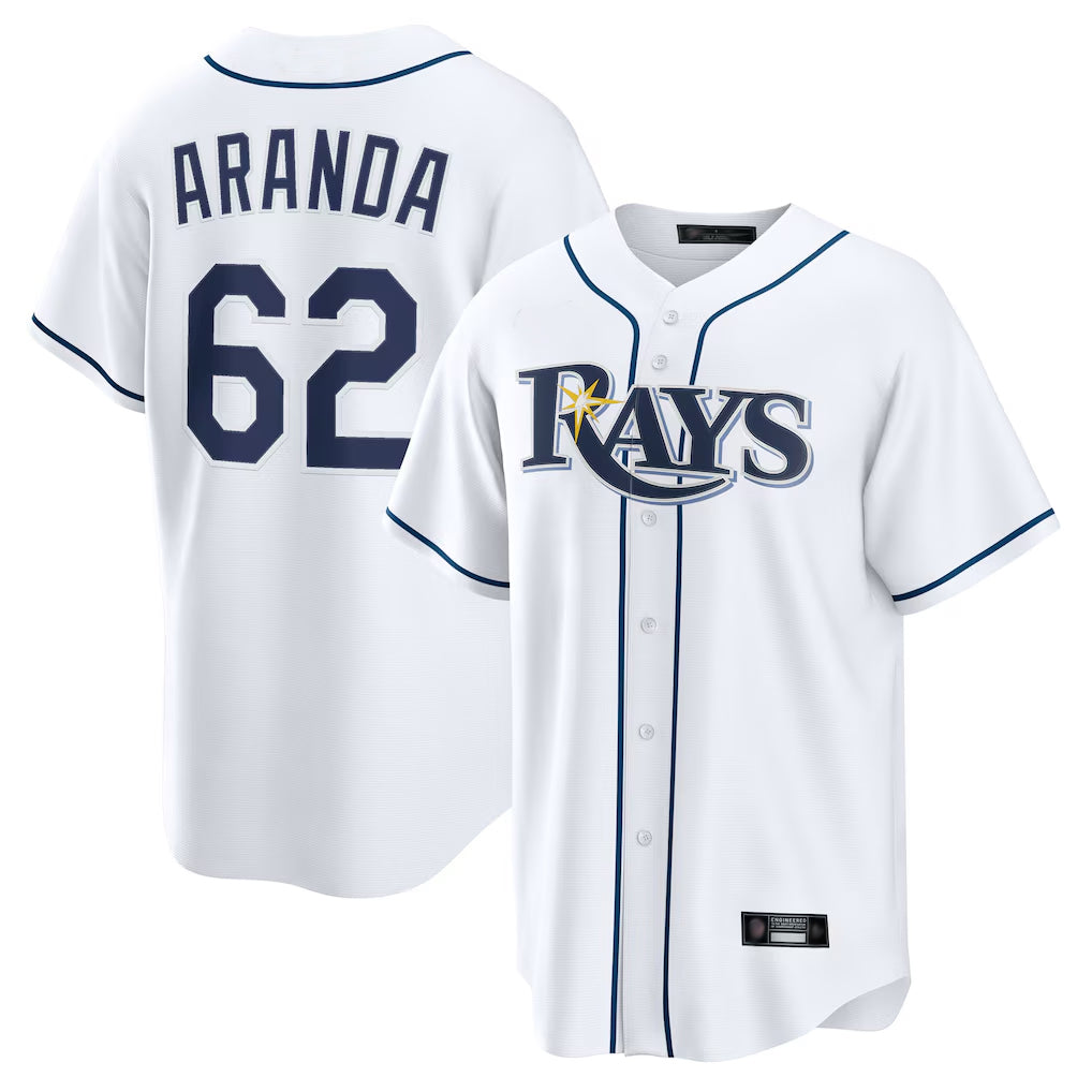 PETTCS TB.Rays #62 Jonathan Aranda Player White Home Game Stitched Jerseys