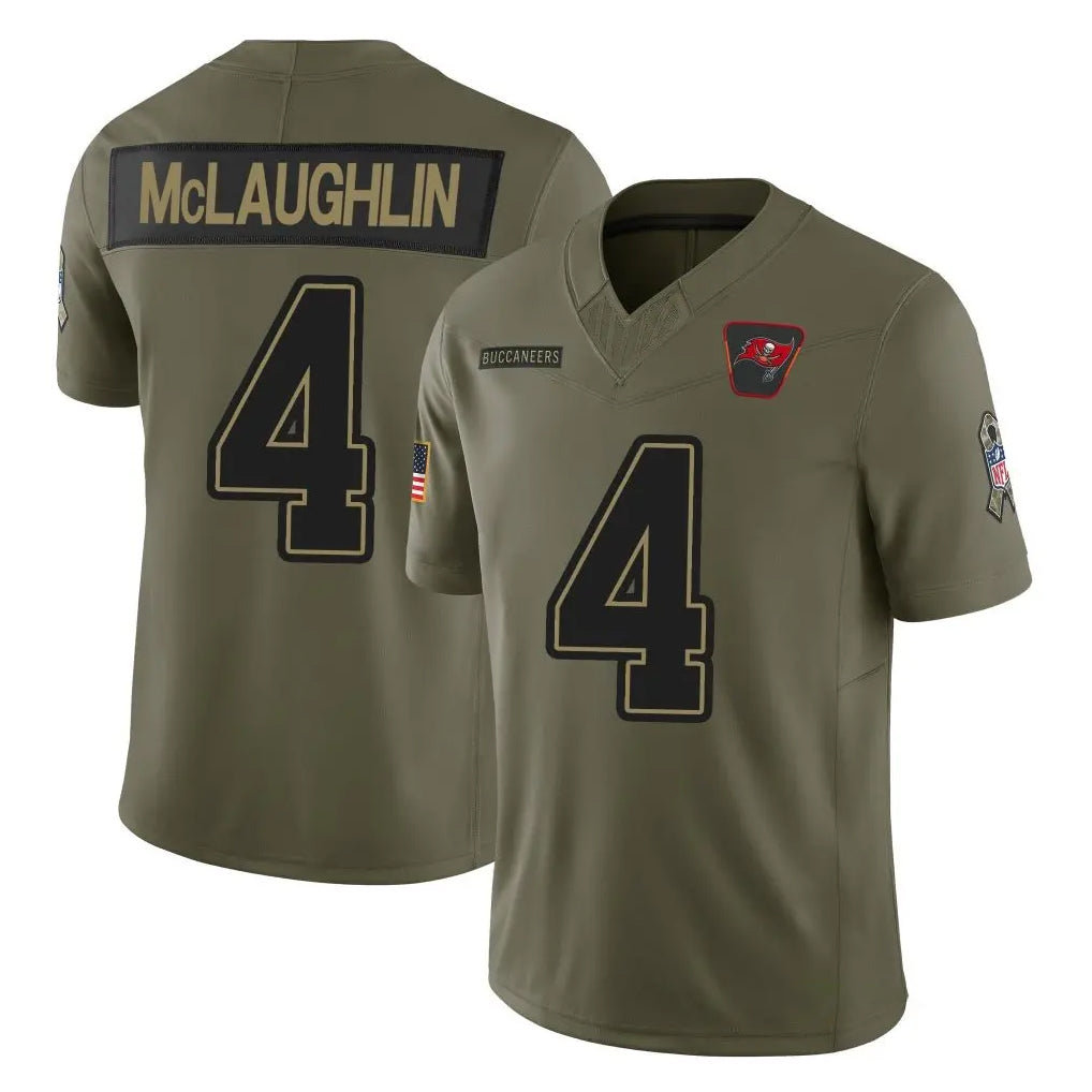 PETTCS TB.Buccaneers #4 Chase McLaughlin Player Olive 2025 Salute To Service Limited Home Game Stitched Jerseys