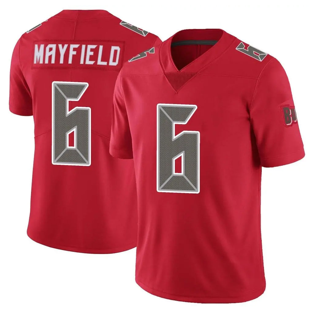 PETTCS TB.Buccaneers #6 Baker Mayfield Player Red Limited Color Rush Home Game Stitched Jerseys
