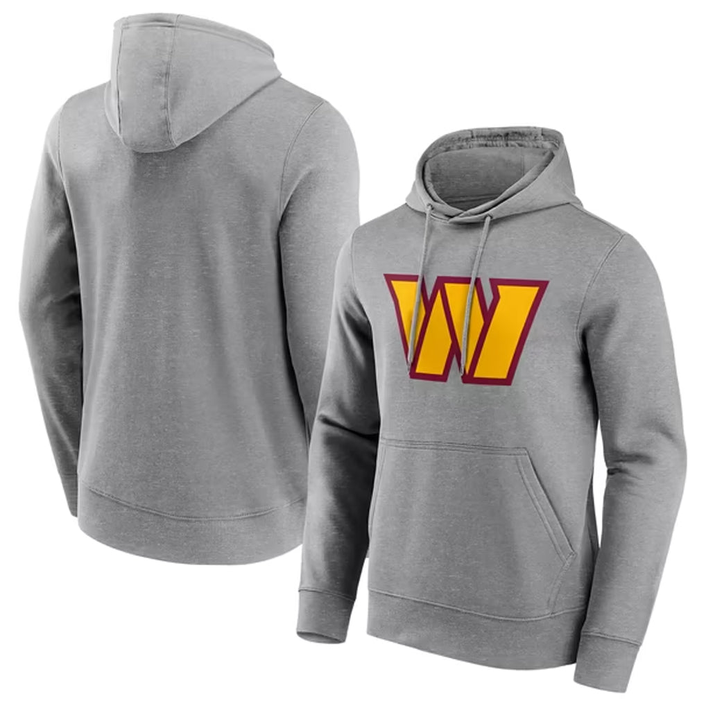 PETTCS W.Commanders Gray LOGO Pullover Hoodies Game Blank Player Stitched Jerseys