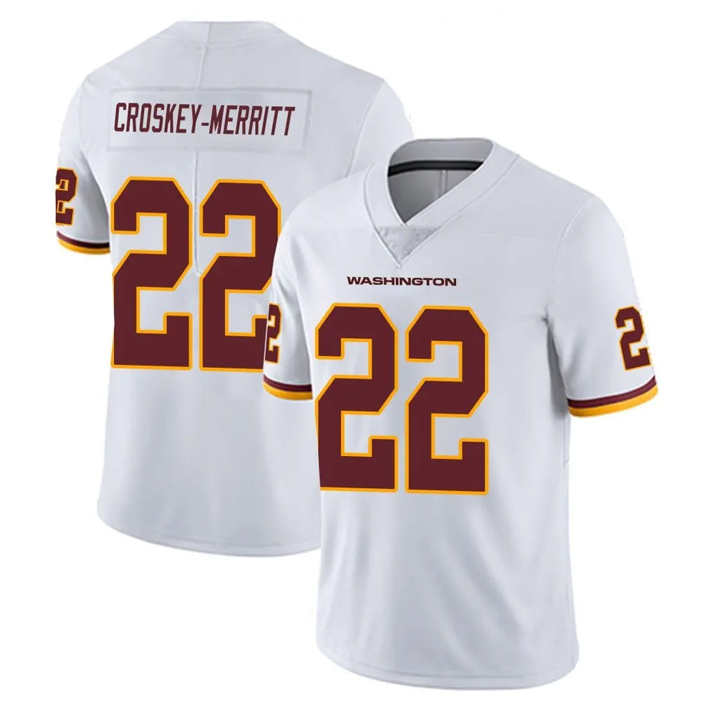 PETTCS W.Commanders #22 Jacory Croskey-Merritt Player White Limited Vapor Untouchable Home Game Stitched Jerseys