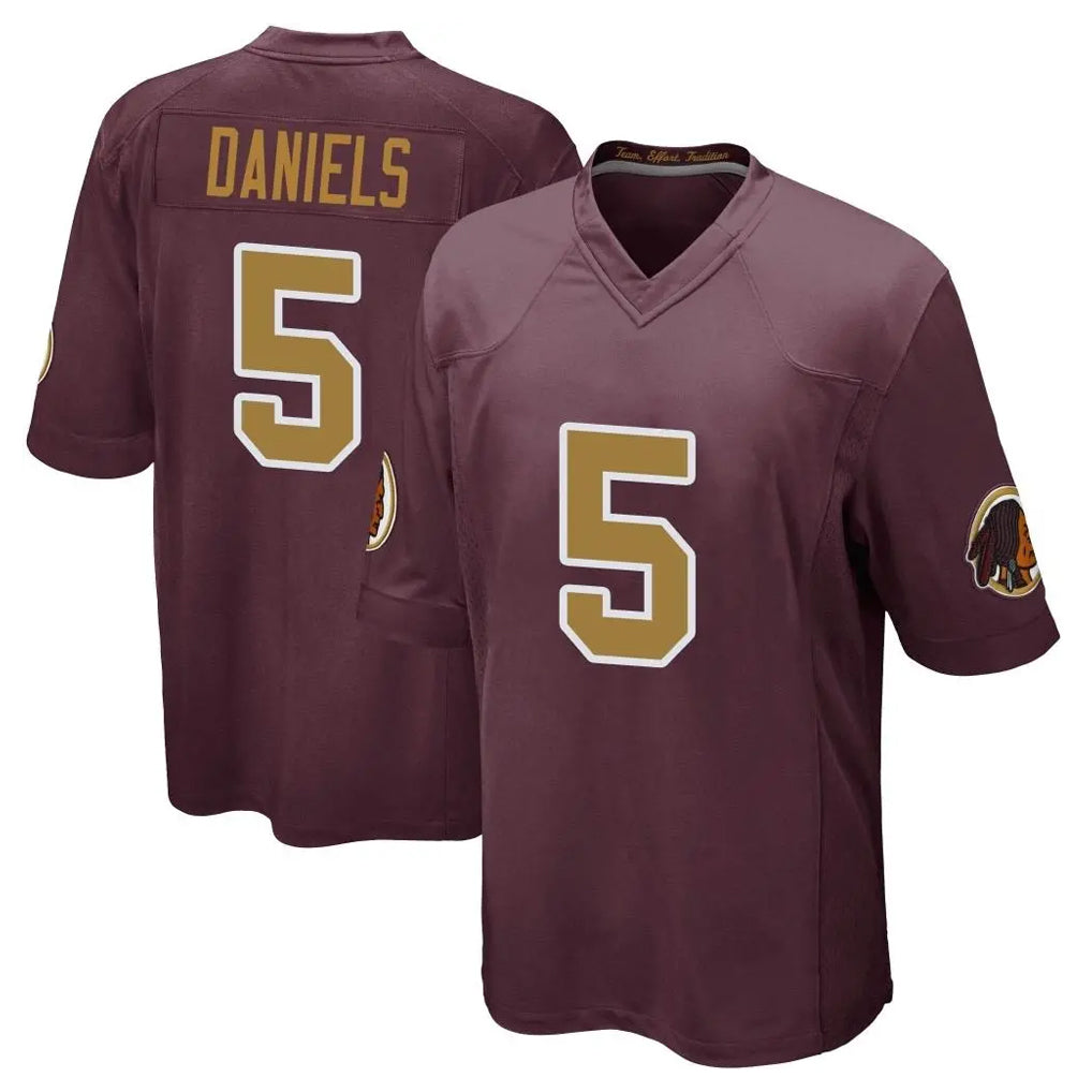 PETTCS W.Commanders #5 Jayden Daniels Player Burgundy Alternate Home Game Stitched Jerseys