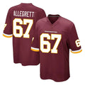 PETTCS W.Commanders #67 Nick Allegretti Player Burgundy Team Color Home Game Stitched Jerseys