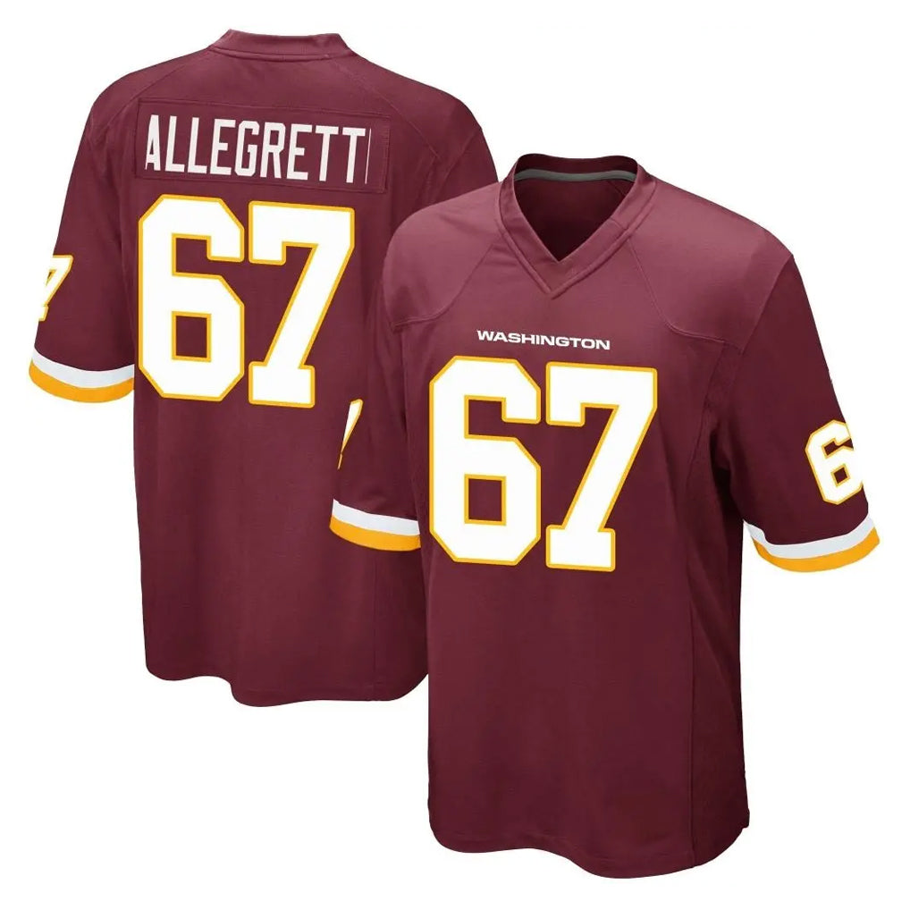 PETTCS W.Commanders #67 Nick Allegretti Player Burgundy Team Color Home Game Stitched Jerseys