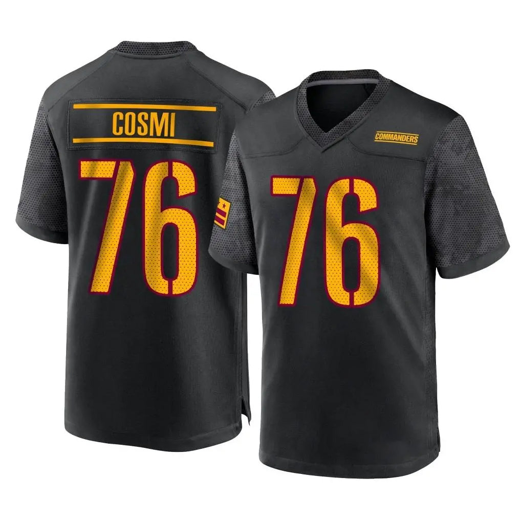 PETTCS W.Commanders #76 Sam Cosmi Player Black Home Game Stitched Jerseys
