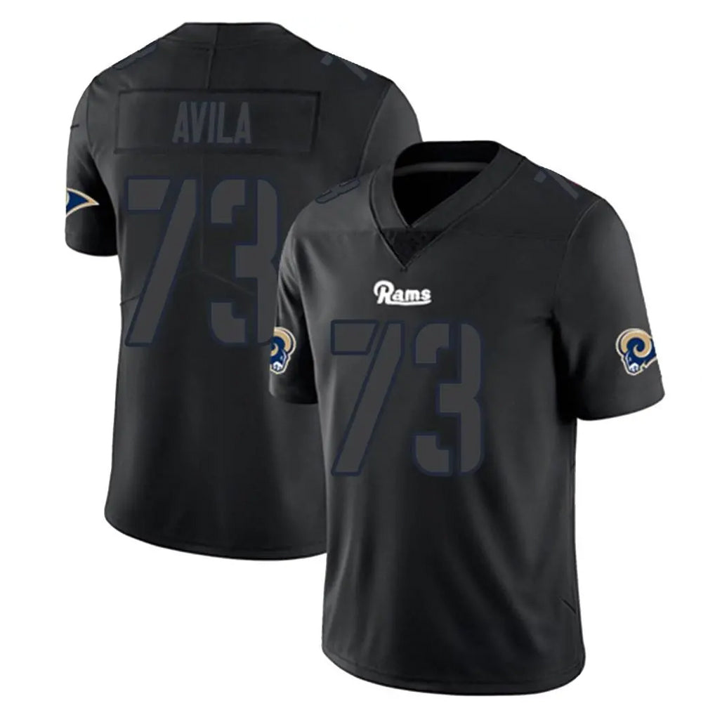 LA.Rams #73 Steve Avila Player Black Impact Limited Home Game PETTCS Stitched Jerseys