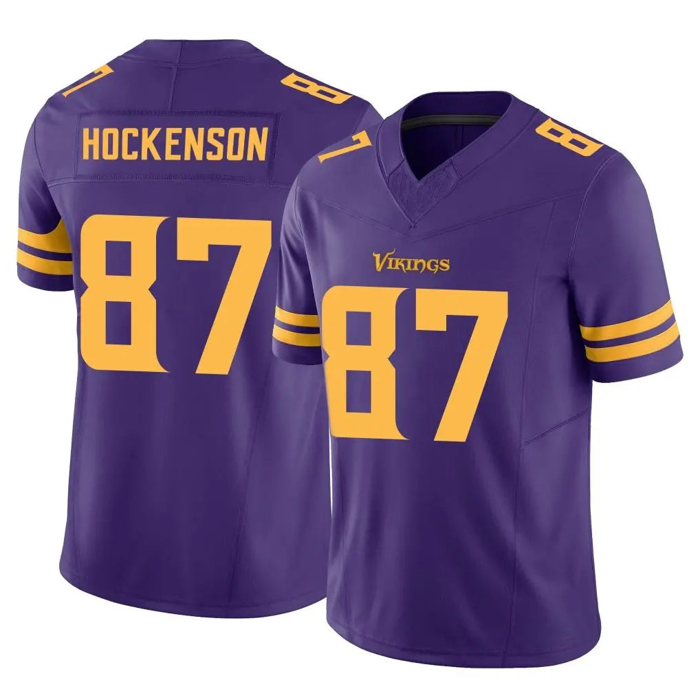 M.Vikings #87 T.J. Hockenson Player Purple Limited Alternate Vapor F.U.S.E. Home Game PETTCS Stitched Jerseys