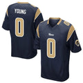 LA.Rams #0 Byron Young Player Navy Home Game PETTCS Stitched Jerseys