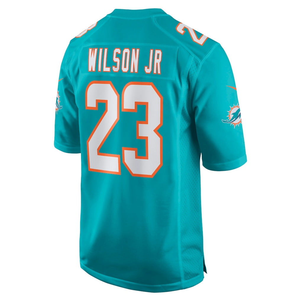 PETTCS M.Dolphins #23 Jeff Wilson Jr. Aqua Game Player Jersey