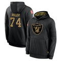 LV.Raiders #74 Kolton Miller Player Black Salute to Service Hoodies Limited Game PETTCS Stitched Jerseys