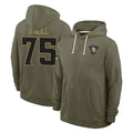 M.Vikings #75 Brian O'Neill Player Olive Salute to Service Pullover Hoodies Limited PETTCS Stitched Jerseys