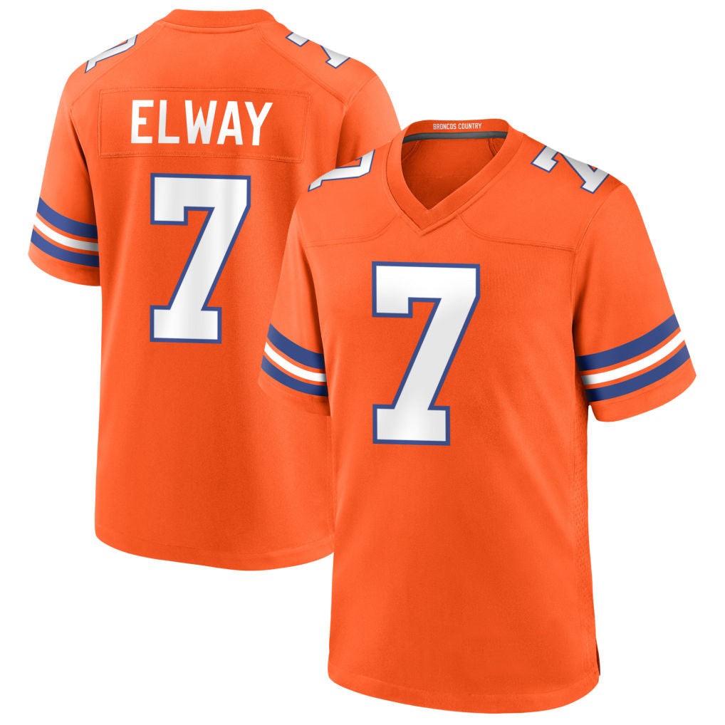 D.Broncos #7 John Elway Player Orange Throwback Game PETTCS Stitched Jerseys