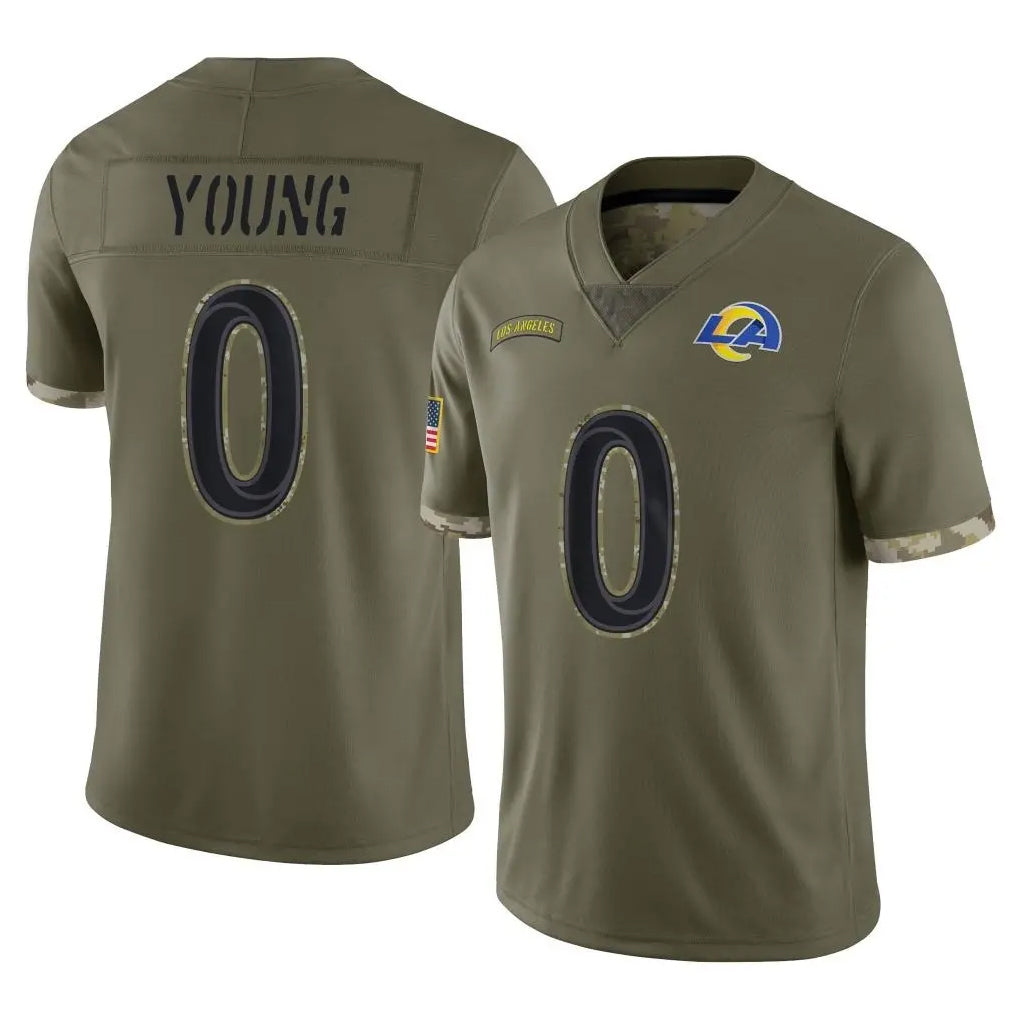 LA.Rams #0 Byron Young Player Olive Salute To Service Limited PETTCS Stitched Jerseys
