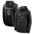 M.Dolphins #0 Ollie Gordon II Player Black Salute to Service Hoodies Limited Game PETTCS Stitched Jerseys