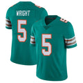 M.Dolphins #5 Jaylen Wright Player Aqua Limited Alternate Vapor Untouchable Home Game PETTCS Stitched Jerseys