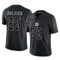 M.Dolphins #85 Greg Dulcich Player Black Reflective Limited Game PETTCS Stitched Jerseys