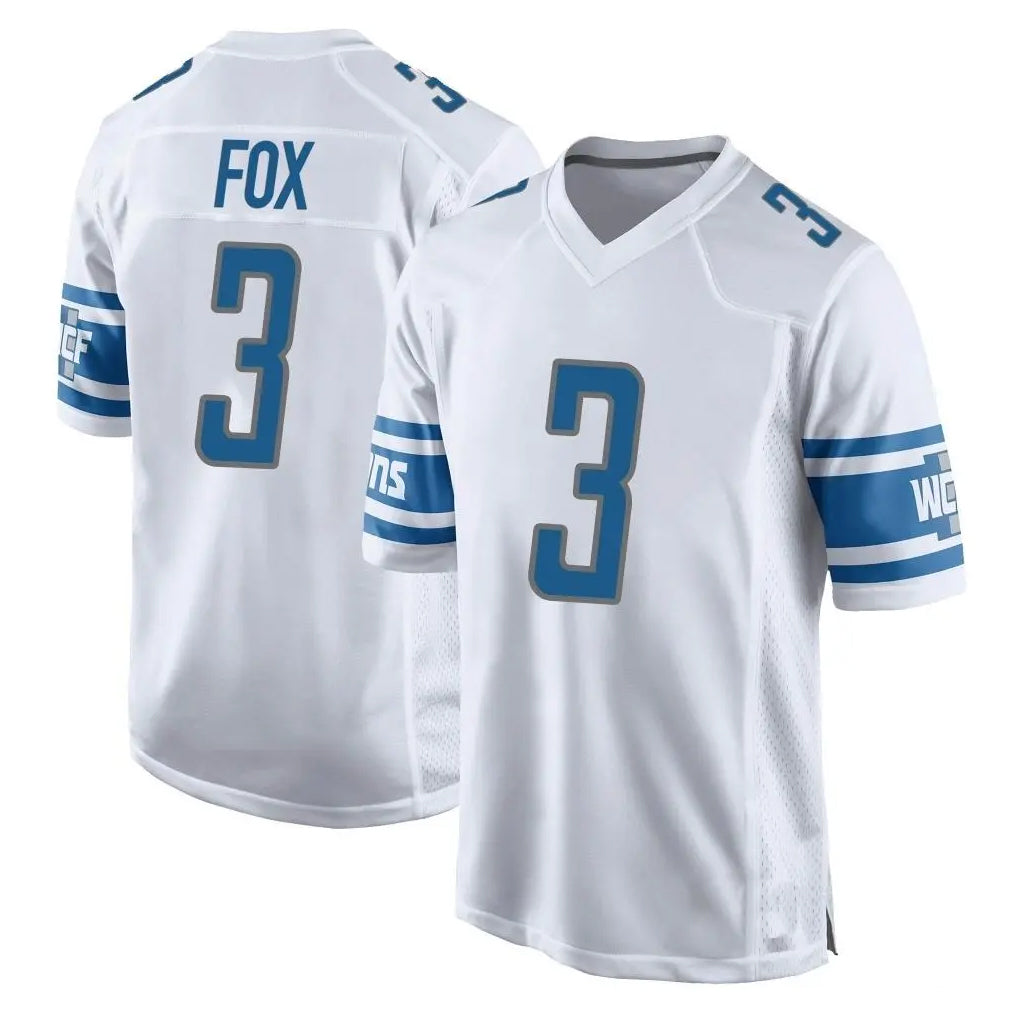 D.Lions #3 Jack Fox Player White Home Game PETTCS Stitched Jerseys