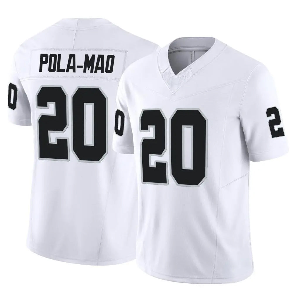 LV.Raiders #20 Isaiah Pola-Mao Player White Limited Vapor F.U.S.E. Home Game PETTCS Stitched Jerseys
