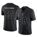 LV.Raiders #58 Jackson Powers-Johnson Player Black Reflective Limited Game PETTCS Stitched Jerseys
