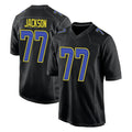 LA.Rams #77 Alaric Jackson Player Black Fashion Limited Home Game PETTCS Stitched Jerseys