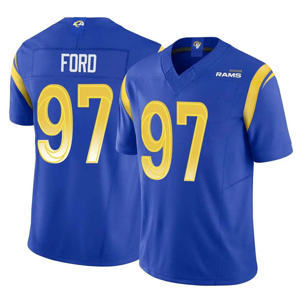 LA.Rams #97 Poona Ford Player Royal Limited Vapor F.U.S.E. Home Game PETTCS Stitched Jerseys