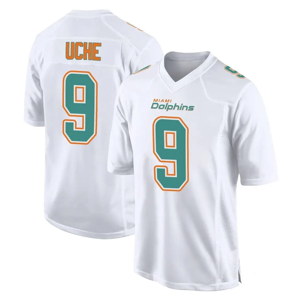 M.Dolphins #9 Joshua Uche Player White Fashion Home Game PETTCS Stitched Jerseys