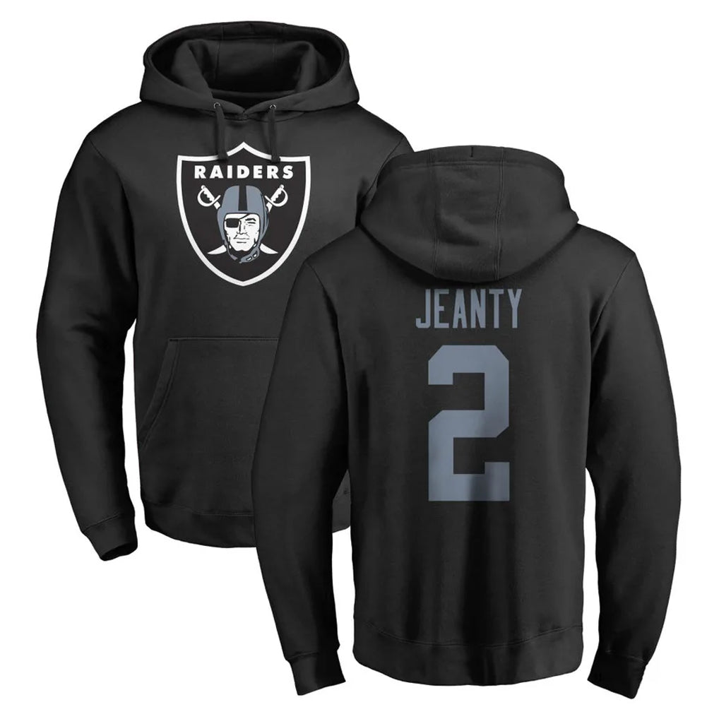LV.Raiders #2 Ashton Jeanty Player Black Logo Pullover Hoodies Limited Game PETTCS Stitched Jerseys