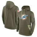 M.Dolphins ## Dolphins Blank Player Olive Salute to Service Pullover Hoodies Home Game PETTCS Stitched Jerseys