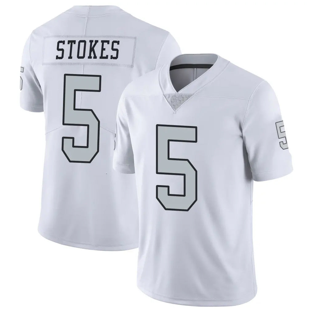 LV.Raiders #5 Eric Stokes Player White Limited Color Rush Home Game PETTCS Stitched Jerseys