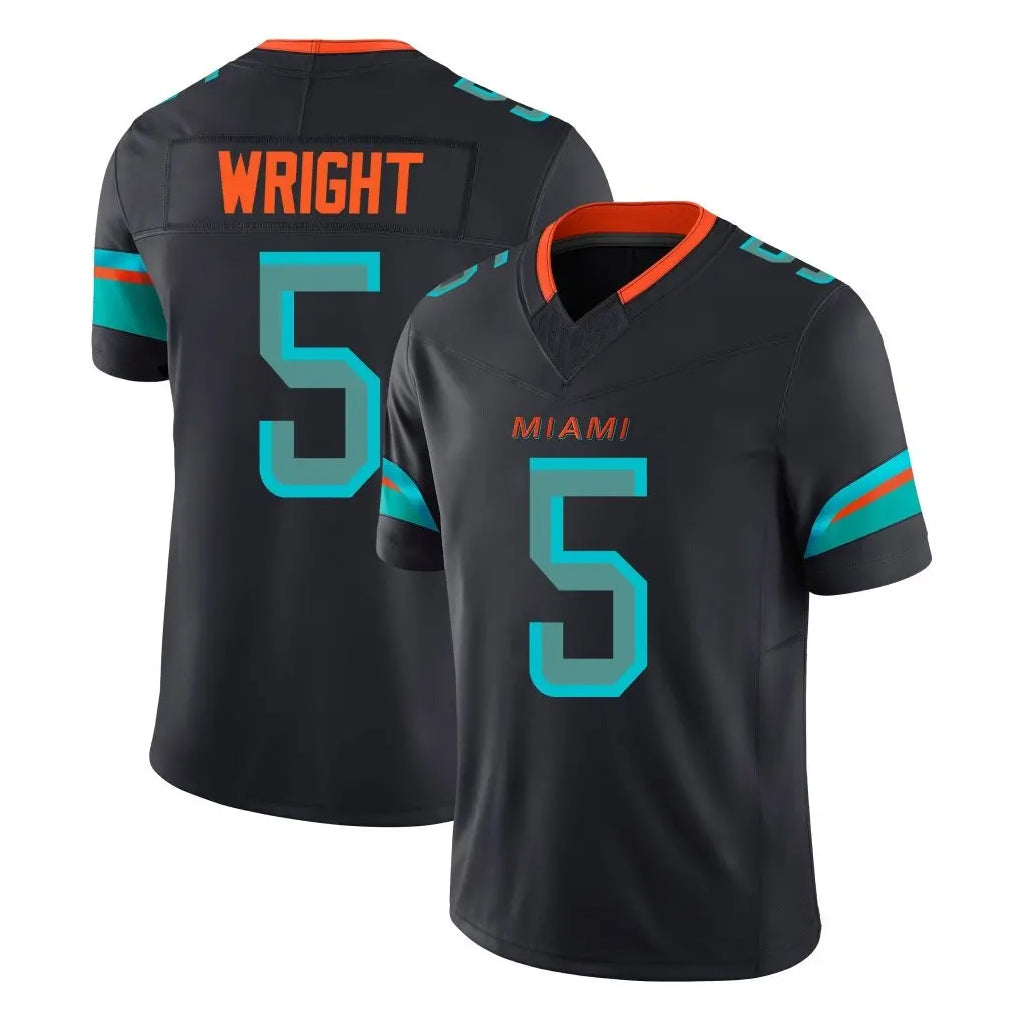 M.Dolphins #5 Jaylen Wright Player Black Limited Pitch Rivalries Collection Home Game PETTCS Stitched Jerseys