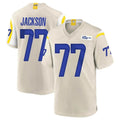LA.Rams #77 Alaric Jackson Player Bone Home Game PETTCS Stitched Jerseys