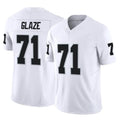LV.Raiders #71 DJ Glaze Player White Limited Vapor F.U.S.E. Home Game PETTCS Stitched Jerseys
