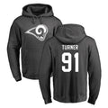 LA.Rams #91 Kobie Turner Player Gray Pullover Hoodie Limited Game PETTCS Stitched Jerseys