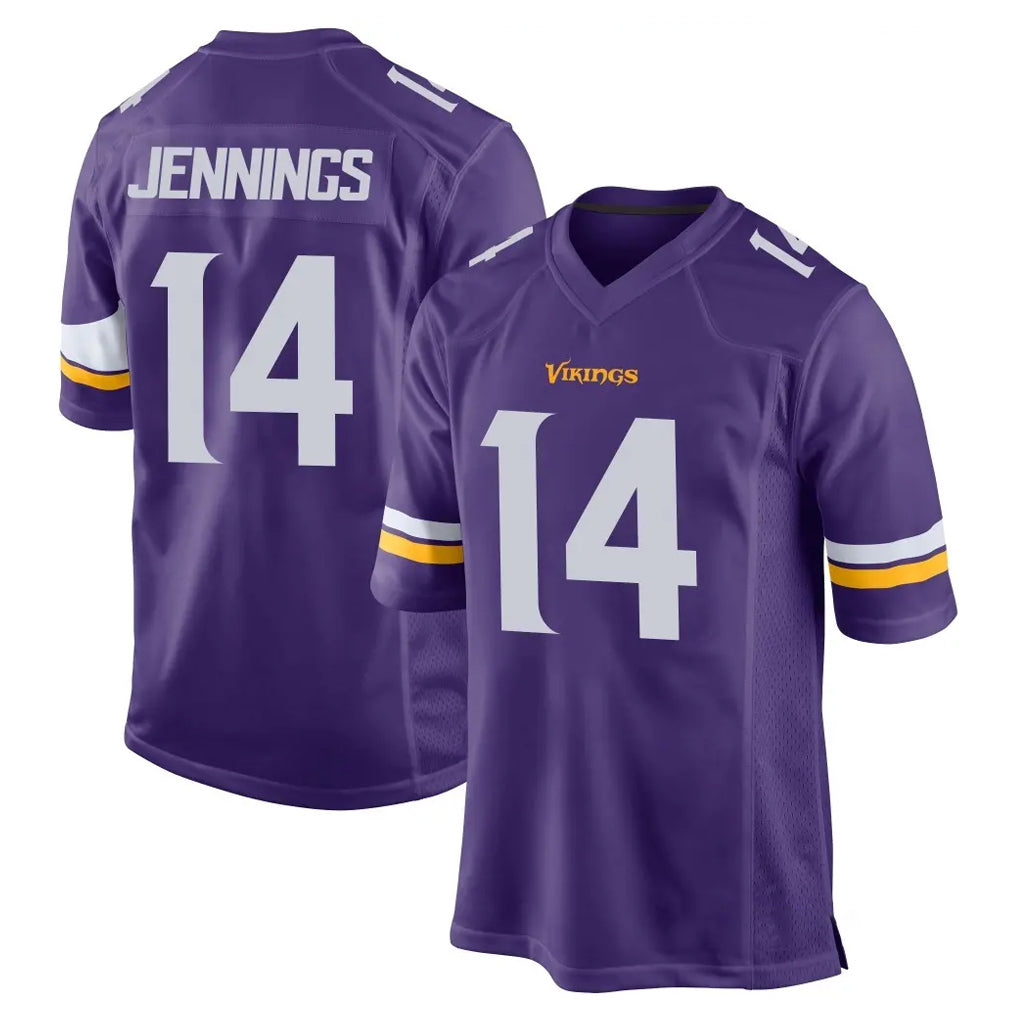 M.Vikings #14 Jauan Jennings Player Purple Home Game PETTCS Stitched Jerseys