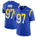 LA.Rams #97 Poona Ford Player Royal Limited Vapor Untouchable Home Game PETTCS Stitched Jerseys