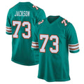 M.Dolphins #73 Austin Jackson Player Aqua Alternate Home Game PETTCS Stitched Jerseys