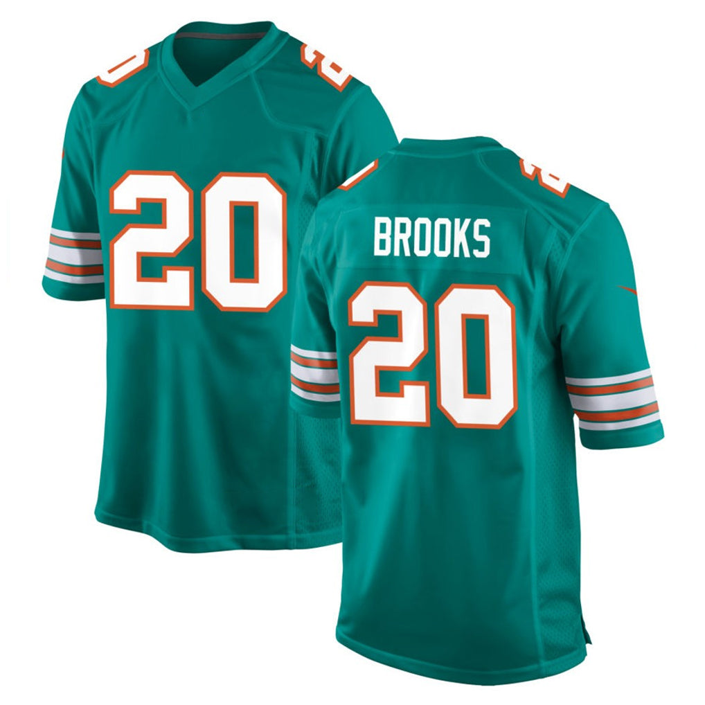 M.Dolphins #20 Jordyn Brooks Player Aqua Alternate Home Game PETTCS Stitched Jerseys