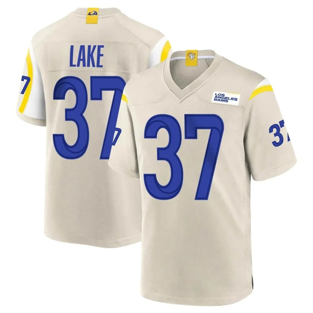 LA.Rams #37 Quentin Lake Player Bone Home Game PETTCS Stitched Jerseys