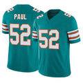 M.Dolphins #52 Patrick Paul Player Aqua Limited Alternate Vapor F.U.S.E. Home Game PETTCS Stitched Jerseys