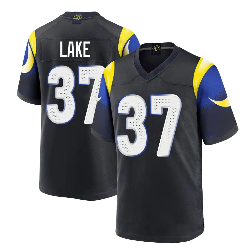 LA.Rams #37 Quentin Lake Player Black Midnight Rivalries Collection Home Game PETTCS Stitched Jerseys