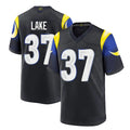 LA.Rams #37 Quentin Lake Player Black Midnight Rivalries Collection Home Game PETTCS Stitched Jerseys